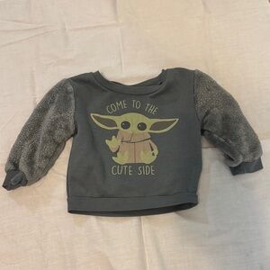 Star Wars Gray Sweatshirt with Green Graphic